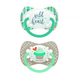 Пустышка Canpol Babies Mini силиконовая, симметричная, серая, с рождения до 6 месяцев, 2 шт (23/954_grey)