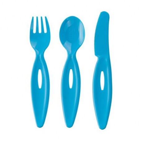 Детский набор столовых приборов Canpol Babies от 1 года, голубой (вилка + нож + ложка) (31/418)