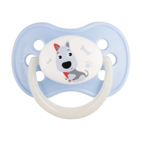 Пустышка силиконовая Canpol Babies Cute Animals круглая, голубая, от 6 до 18 месяцев (22/596)