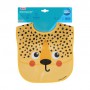 Слюнявчик Canpol Babies Hello Little Гепард, пластмассовый, с кармашком, оранжевый, от 6 месяцев (9/232_ora2)