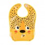 Слюнявчик Canpol Babies Hello Little Гепард, пластмассовый, с кармашком, оранжевый, от 6 месяцев (9/232_ora2)