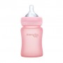Стеклянная бутылочка для кормления Everyday Baby Silicone Coated с рождения, с силиконовым покрытием, розовая, 150 мл (10208)