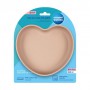 Тарелка Canpol Babies Сердце, силиконовая, на присоске, бежевая, от 6 месяцев, 300 мл (80/309_bei)