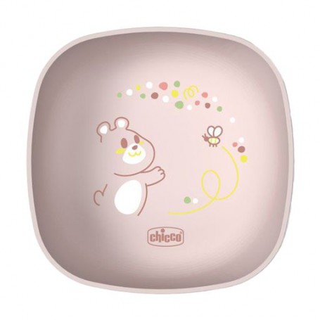 Детская тарелка Chicco Bowl With Lid с крышкой, розовая, от 6 месяцев (16001.15)