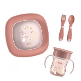 Детский набор для кормления Chicco Set Pappa, от 1 года, розовый, 5 предметов (16201.15)
