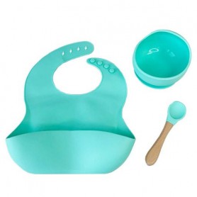 Набор детской посуды Силиконовая тарелка и слюнявчик MGZ-0110(Mint) в коробке Megazayka (1252326)