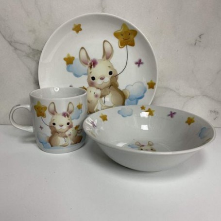 Набор фарфоровой детской посуды Bunny 3 предмета Limited Edition C724 (1251611)
