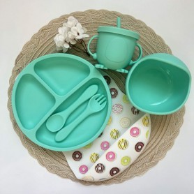 Набір дитячого посуду RNSHPP img_e4460 м'ятний принт пончики Newsun new (1246138)