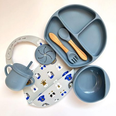 Дитяча силіконова посуда RNPR img_e3954 кругла принт дерево Y21 Newsun new (1246131)