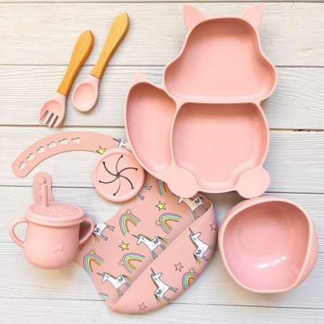 Силіконова посуда Y26 img_e2295 з тарілкою у формі Белочки Newsun new (1246175)