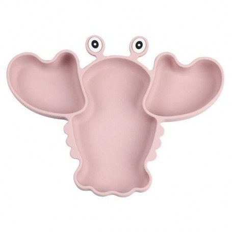 Трьохсекційна силіконова тарілка 2Life Рак Y26 540 мл Рожевий (v-11064) (1250876)