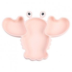 Трьохсекційна силіконова тарілка 2Life Рак Y4 540 мл Рожевий (v-11055) (1250852)