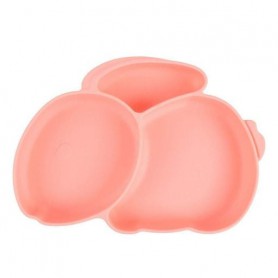 Трисекційна силіконова тарілка 2Life Кролик Y12 525 мл Рожевий (v-11046) (1250838)