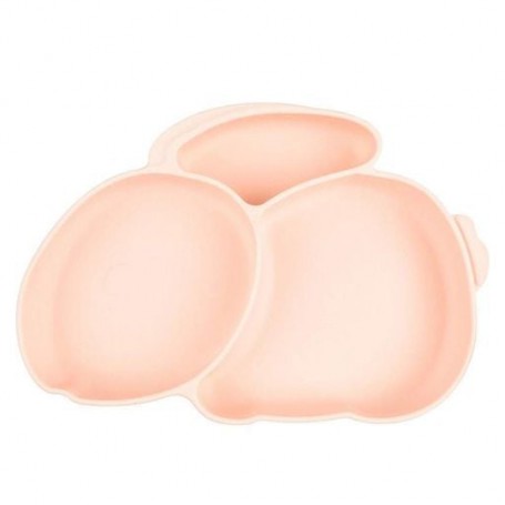 Трисекційна силіконова тарілка 2Life Кролик Y4 525 мл Рожевий (v-11043) (1250830)