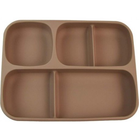 Дитяча п'ятисекційна силіконова тарілка з присоскою 2Life 700 мл Коричневий (vol-10189) (1251057)