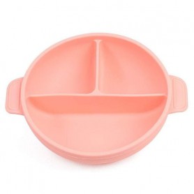 Глибока трисекційна силіконова тарілка 2Life Y12 560 мл Рожевий (v-11079) (1250932)