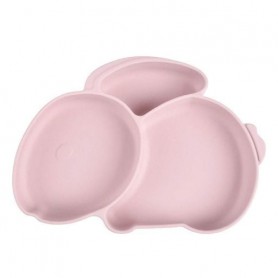 Трисекційна силіконова тарілка 2Life Кролик Y26 525 мл Рожевий (v-11052) (1250847)