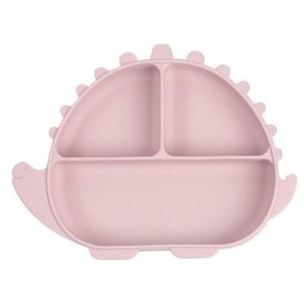 Трисекційна силіконова тарілка 2Life Динозавр Y26 580 мл Рожевий (v-11027) (1250796)