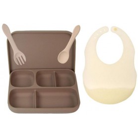 Набір силіконового посуду 2Life 4 предмети Коричневий/Бежевий (vol-10472) (1251261)