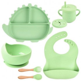 Набір силіконового посуду 2Life Y3 6 предметів Зелений (v-11243) (1251284)