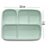 Силіконова п'ятисекційна тарілка та ложка вилка змінює форму 2Life А3 3 предмети Зелений (vol-10743) (1251006)