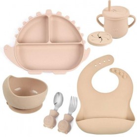 Набір силіконового посуду 2Life Y15 6 предметів Бежевий (v-11264) (1251175)