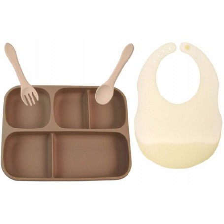 Набір силіконового посуду 2Life 4 предмети Коричневий/Бежевий (vol-10471) (1250839)