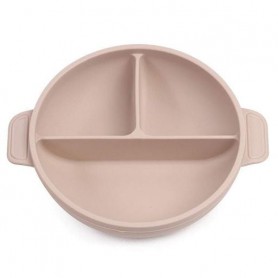 Глибока трисекційна силіконова тарілка 2Life Y15 560 мл Бежевий (v-11082) (1250945)