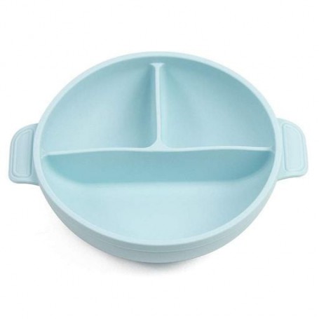 Глибока трисекційна силіконова тарілка 2Life Y5 560 мл Блакитний (v-11072) (1250905)