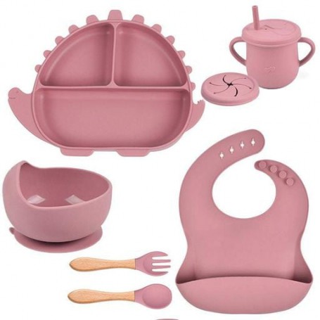 Набір силіконового посуду 2Life Y19 6 предметів Рожевий (v-11251) (1251161)