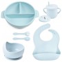 Набір дитячого силіконового посуду 2Life Y5 із 7 предметів Блакитний (v-11506) (1251137)