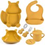 Набір дитячого посуду на присосці 2Life Білка Y17 із 7 предметів Жовтий (v-11324) (1251041)