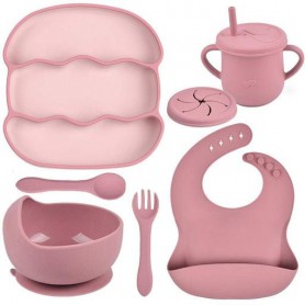 Набір дитячого посуду 2Life Хвиля Y26/19 з 7 предметів Рожевый (v-12011) (1248096)