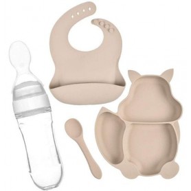 Набір посуду 2Life Y24 і слинявчик Білка Бежевий (vol-10012) (1248001)