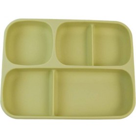 Дитяча п'ятисекційна силіконова тарілка з присоскою 2Life Зелений (vol-10188) (1251054)