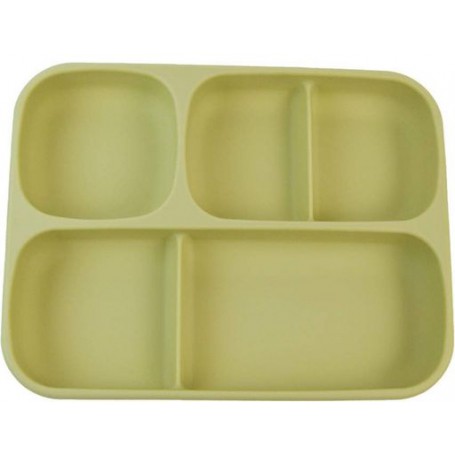 Дитяча п'ятисекційна силіконова тарілка з присоскою 2Life Зелений (vol-10188) (1251054)