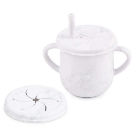 Поільник-непроливайка силіконовий контейнер для снеків 2Life Y1 200 мл Мармуровий (vol-10057) (1250700)