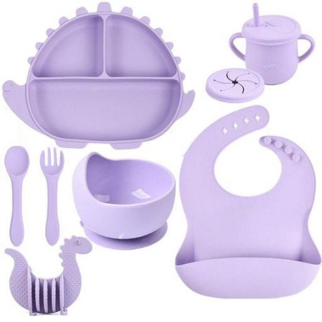 Набір дитячого посуду 2Life Y2 з 8 предметів Фіолетовий (1248107)
