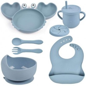 Набір дитячого посуду 2Life Краб Y21 7 предметів Блакитний (v-12025) (1248103)