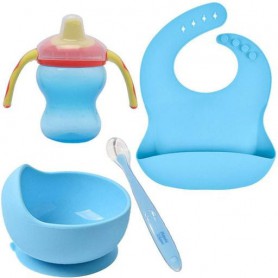 Набір посуду 2Life та слюнявчик Y9 Блакитний (v-11862) (1248059)