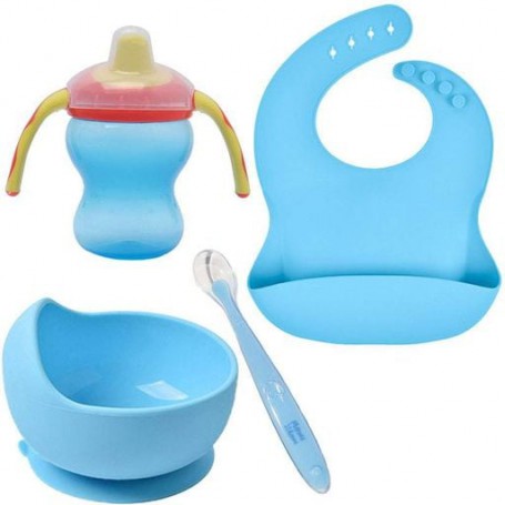 Набір посуду 2Life та слюнявчик Y9 Блакитний (v-11862) (1248059)