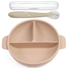 Тарілка трисекційна 2Life Y24 та ложка в кейсі Бежевий (v-11848) (1248058)