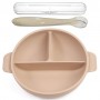 Тарілка трисекційна 2Life Y24 та ложка в кейсі Бежевий (v-11848) (1248058)