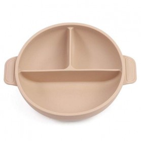 Глибока трисекційна силіконова тарілка 2Life Y24 560 мл Бежевий (v-11091) (1250963)