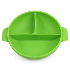Глибока трисекційна силіконова тарілка 2Life Y7 560 мл Зелений (v-11074) (1250908)