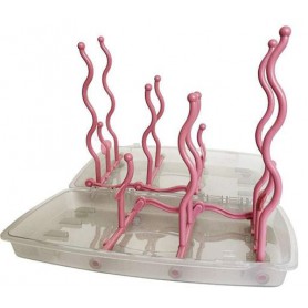 Сушарка універсальна складна для дитячих пляшок та сосок 2Life 195х240 мм на 12 тримачів Рожевий (vol-10266) (1251249)