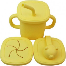 Поильник-непроливайка силіконовий 2Life ВЕДМЕДИК 300 мл Жовтий (vol-10247) (1250724)