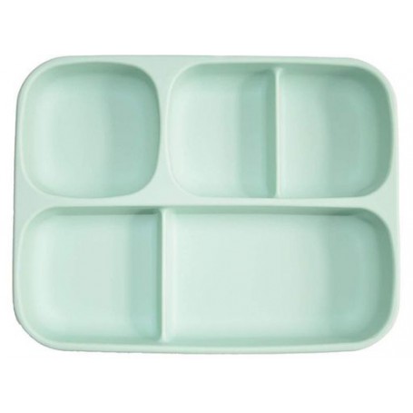 Дитяча п'ятисекційна силіконова тарілка з присоскою 2Life 700 мл М'ятний (vol-10187) (1251184)