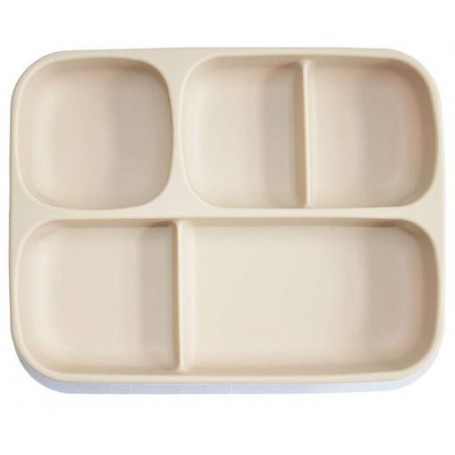 Дитяча п'ятисекційна силіконова тарілка з присоскою 2Life 700 мл Бежевий (vol-10190) (1251059)