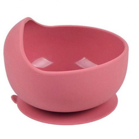 Силіконова кругла глибока тарілка для перших страв на присосці 2Life Y19 350 мл Рожевий (vol-10670) (1250901)